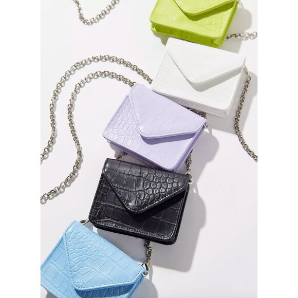 NEW $25 Urban Outfitters Card Case Crossbody Leather‎ Green purse - Picture 1 of 8